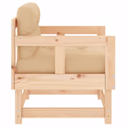 vidaXL Middle Sofas Patio Wooden Sectional Sofa with Cushionss Solid Wood Pine - natural pine, chair - Additional view 4