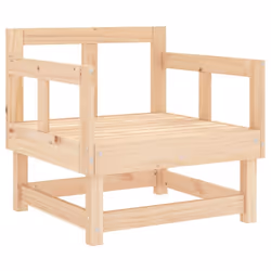 vidaXL Middle Sofas Patio Wooden Sectional Sofa with Cushionss Solid Wood Pine - natural pine, chair - Additional view 6