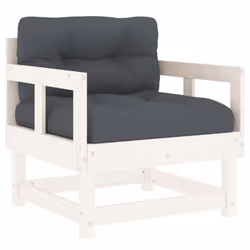 vidaXL Middle Sofas Patio Wooden Sectional Sofa with Cushionss Solid Wood Pine - white pine, chair