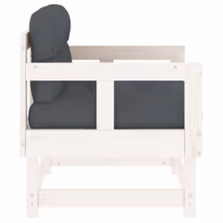 vidaXL Middle Sofas Patio Wooden Sectional Sofa with Cushionss Solid Wood Pine - white pine, chair - Additional view 4