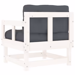 vidaXL Middle Sofas Patio Wooden Sectional Sofa with Cushionss Solid Wood Pine - white pine, chair - Additional view 5