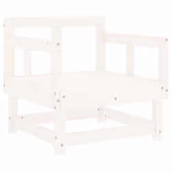 vidaXL Middle Sofas Patio Wooden Sectional Sofa with Cushionss Solid Wood Pine - white pine, chair - Additional view 6