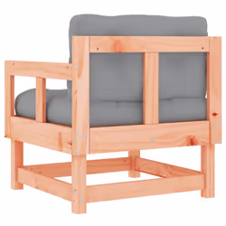 vidaXL Middle Sofas Patio Wooden Sectional Sofa with Cushionss Solid Wood Pine - natural douglas, chair - Additional view 5
