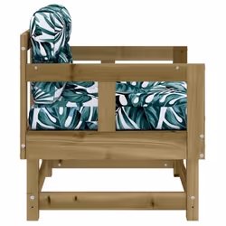 vidaXL Middle Sofas Patio Wooden Sectional Sofa with Cushionss Solid Wood Pine - brown, chair - Additional view 4