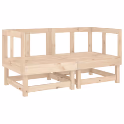vidaXL Middle Sofas Patio Wooden Sectional Sofa with Cushionss Solid Wood Pine - natural pine, 2x corner - Additional view 2
