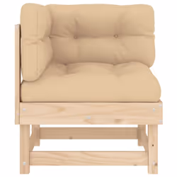 vidaXL Middle Sofas Patio Wooden Sectional Sofa with Cushionss Solid Wood Pine - natural pine, 2x corner - Additional view 4