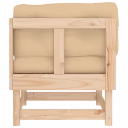 vidaXL Middle Sofas Patio Wooden Sectional Sofa with Cushionss Solid Wood Pine - natural pine, 2x corner - Additional view 5