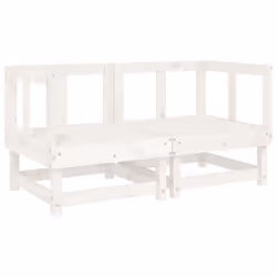 vidaXL Middle Sofas Patio Wooden Sectional Sofa with Cushionss Solid Wood Pine - white pine, 2x corner - Additional view 2