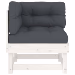 vidaXL Middle Sofas Patio Wooden Sectional Sofa with Cushionss Solid Wood Pine - white pine, 2x corner - Additional view 4