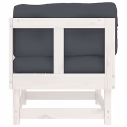 vidaXL Middle Sofas Patio Wooden Sectional Sofa with Cushionss Solid Wood Pine - white pine, 2x corner - Additional view 5