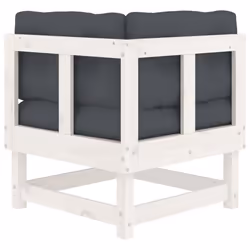 vidaXL Middle Sofas Patio Wooden Sectional Sofa with Cushionss Solid Wood Pine - white pine, 2x corner - Additional view 6