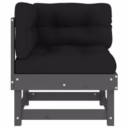vidaXL Middle Sofas Patio Wooden Sectional Sofa with Cushionss Solid Wood Pine - grey pine, 2x corner - Additional view 4