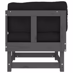 vidaXL Middle Sofas Patio Wooden Sectional Sofa with Cushionss Solid Wood Pine - grey pine, 2x corner - Additional view 5