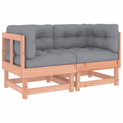 vidaXL Middle Sofas Patio Wooden Sectional Sofa with Cushionss Solid Wood Pine - natural douglas, 2x corner