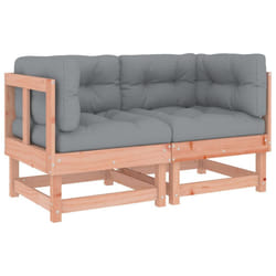 vidaXL Middle Sofas Patio Wooden Sectional Sofa with Cushionss Solid Wood Pine - natural douglas, 2x corner