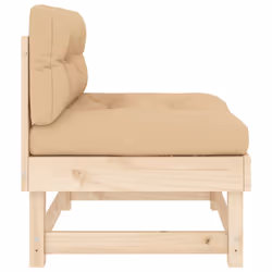 vidaXL Middle Sofas Patio Wooden Sectional Sofa with Cushionss Solid Wood Pine - natural pine, 2x middle - Additional view 5