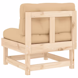 vidaXL Middle Sofas Patio Wooden Sectional Sofa with Cushionss Solid Wood Pine - natural pine, 2x middle - Additional view 6
