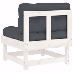 vidaXL Middle Sofas Patio Wooden Sectional Sofa with Cushionss Solid Wood Pine - white pine, 2x middle - Additional view 6