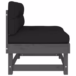 vidaXL Middle Sofas Patio Wooden Sectional Sofa with Cushionss Solid Wood Pine - grey pine, 2x middle - Additional view 5