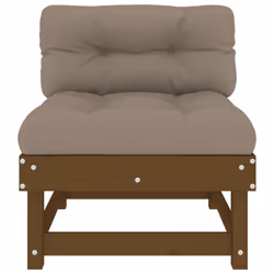 vidaXL Middle Sofas Patio Wooden Sectional Sofa with Cushionss Solid Wood Pine - honey brown pine, 2x middle - Additional view 4
