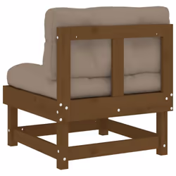 vidaXL Middle Sofas Patio Wooden Sectional Sofa with Cushionss Solid Wood Pine - honey brown pine, 2x middle - Additional view 6