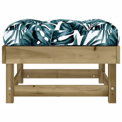 vidaXL Middle Sofas Patio Wooden Sectional Sofa with Cushionss Solid Wood Pine - brown, 2x footrest - Additional view 4
