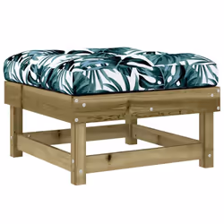 vidaXL Middle Sofas Patio Wooden Sectional Sofa with Cushionss Solid Wood Pine - brown, 2x footrest - Additional view 5