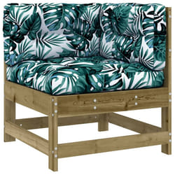 vidaXL Corner Sofa Outdoor Sectional Sofa with Cushions Impregnated Wood Pine