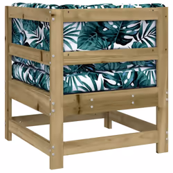 vidaXL Corner Sofa Outdoor Sectional Sofa with Cushions Impregnated Wood Pine - Additional view 4