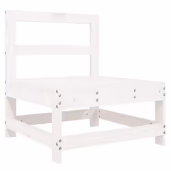 vidaXL Middle Sofa Outdoor Sectional Sofa with Cushions White Solid Wood Pine - Additional view 5