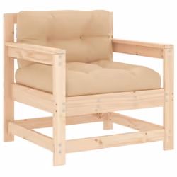 vidaXL Garden Chairs Outdoor Armchairs with Cushions 2 pcs Solid Wood Pine - Additional view 2