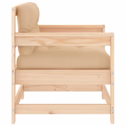 vidaXL Garden Chairs Outdoor Armchairs with Cushions 2 pcs Solid Wood Pine - Additional view 4