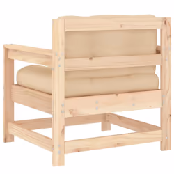 vidaXL Garden Chairs Outdoor Armchairs with Cushions 2 pcs Solid Wood Pine - Additional view 5