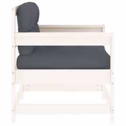 vidaXL Garden Chairs Lounge Chairs with Cushions 2 pcs White Solid Wood Pine - Additional view 4