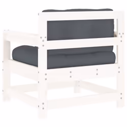 vidaXL Garden Chairs Lounge Chairs with Cushions 2 pcs White Solid Wood Pine - Additional view 5