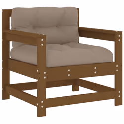 vidaXL Garden Chairs Armchairs with Cushions 2 pcs Honey Brown Solid Wood Pine