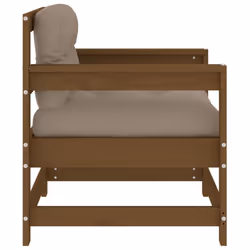 vidaXL Garden Chairs Armchairs with Cushions 2 pcs Honey Brown Solid Wood Pine - Additional view 4