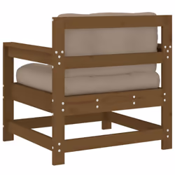 vidaXL Garden Chairs Armchairs with Cushions 2 pcs Honey Brown Solid Wood Pine - Additional view 5