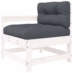 vidaXL Garden Chair Outdoor Chair with Cushions Armchair White Solid Wood Pine