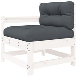 vidaXL Garden Chair Outdoor Chair with Cushions Armchair White Solid Wood Pine