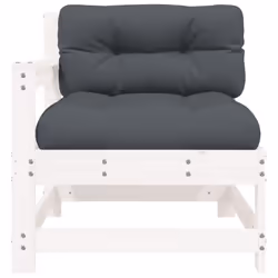 vidaXL Garden Chair Outdoor Chair with Cushions Armchair White Solid Wood Pine