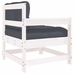 vidaXL Garden Chair Outdoor Chair with Cushions Armchair White Solid Wood Pine - Additional view 4