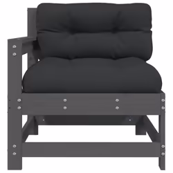 vidaXL Garden Chair Outdoor Chair with Cushions Armchair Grey Solid Wood Pine