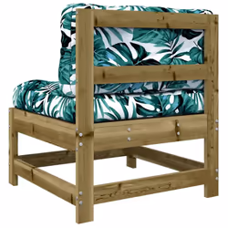 vidaXL Middle Sofas Sectional Sofa with Cushions 2 pcs Impregnated Wood Pine - Additional view 6