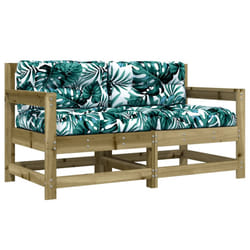 vidaXL Middle Sofas with Cushions Sectional Sofa Seater Chair Solid Wood Pine - natural impregnated