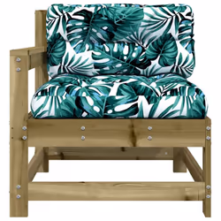 vidaXL Middle Sofas with Cushions Sectional Sofa Seater Chair Solid Wood Pine - natural impregnated - Additional view 4