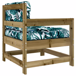 vidaXL Middle Sofas with Cushions Sectional Sofa Seater Chair Solid Wood Pine - natural impregnated - Additional view 6