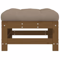 vidaXL Middle Sofas Patio Wooden Sectional Sofa with Cushions Solid Wood Pine - honey brown pine, footrest - Additional view 2