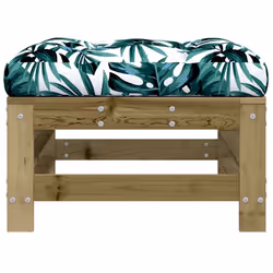 vidaXL Middle Sofas Patio Wooden Sectional Sofa with Cushions Solid Wood Pine - brown, footrest