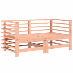 vidaXL Middle Sofas Patio Wooden Sectional Sofa with Cushions Solid Wood Pine - natural douglas, 2x corner